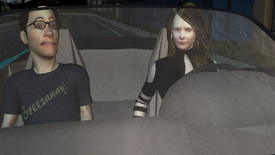 Drunken Tracy on a reckless drive with a scared Pinhead.